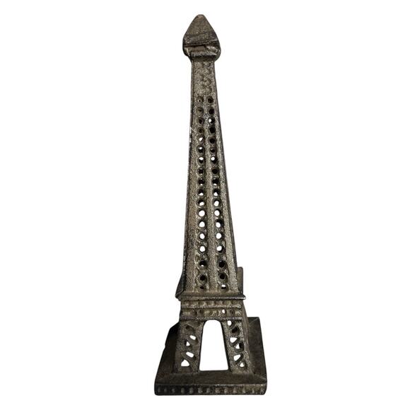 Vintage Cast Iron Eiffel Tower Tabletop Standing Figure - Picture 2 of 10